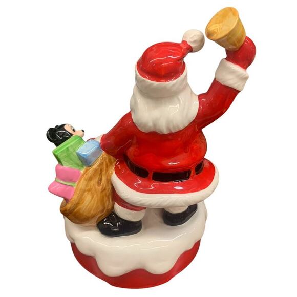 Mickey and Minnie‎ Mouse with Santa Music Box 1985 Disney - Picture 4 of 6